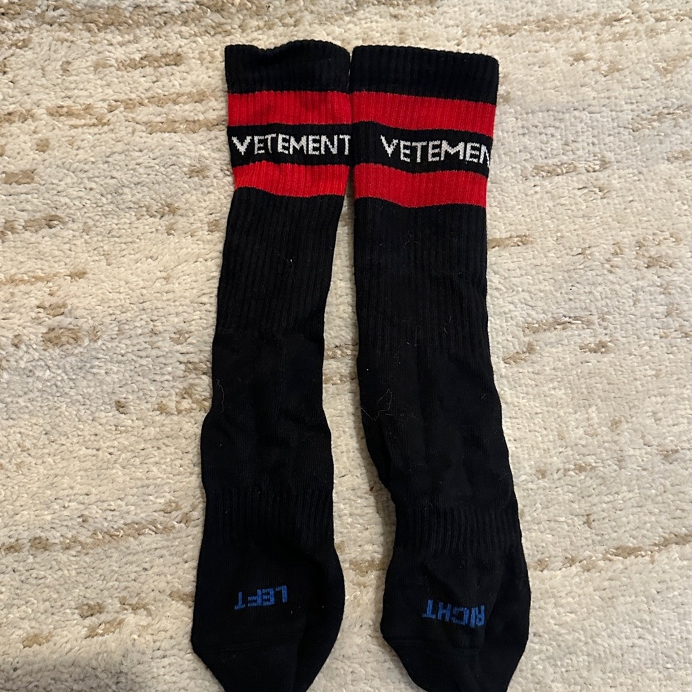 Vetements Black and Red Athletic Socks